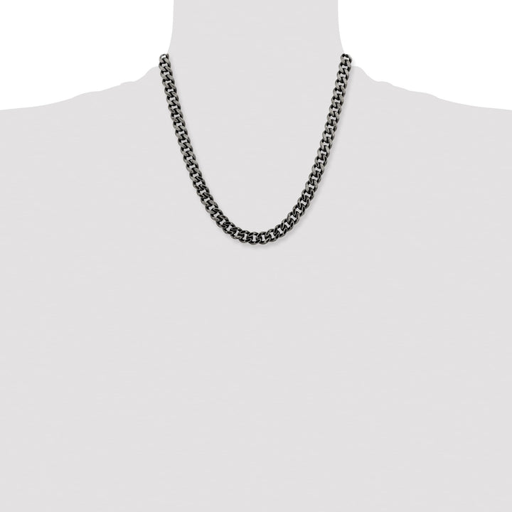 Chisel Stainless Steel Oxidized 9.25mm Curb Chain