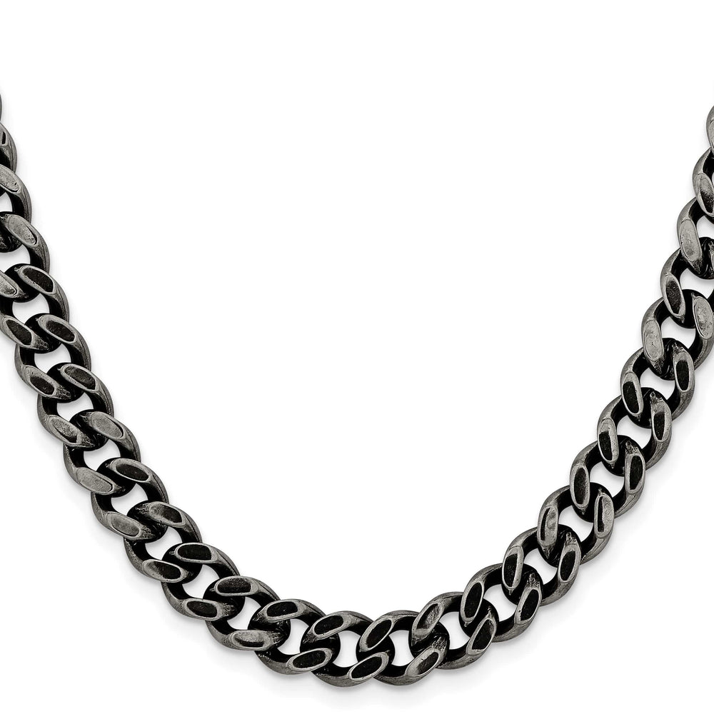 Chisel Stainless Steel Oxidized 9.25mm Curb Chain