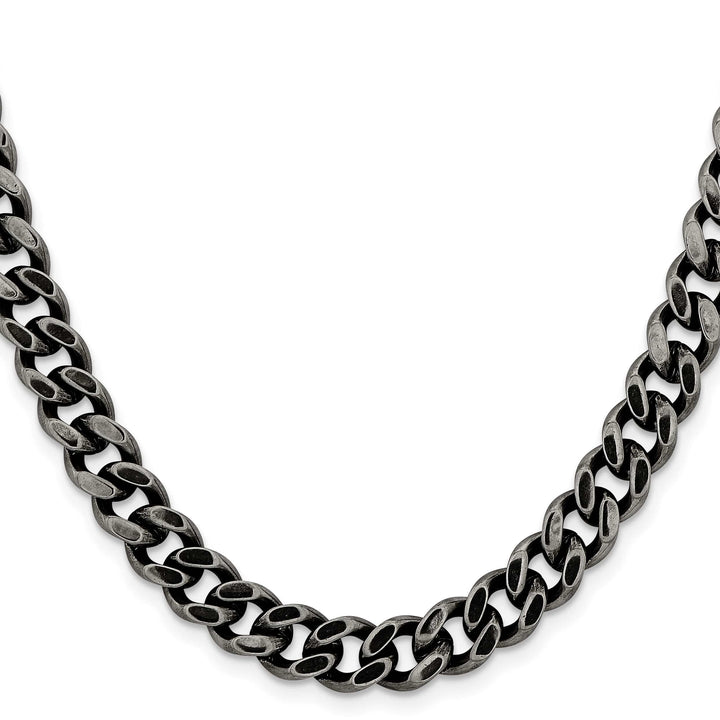Chisel Stainless Steel Oxidized 9.25mm Curb Chain
