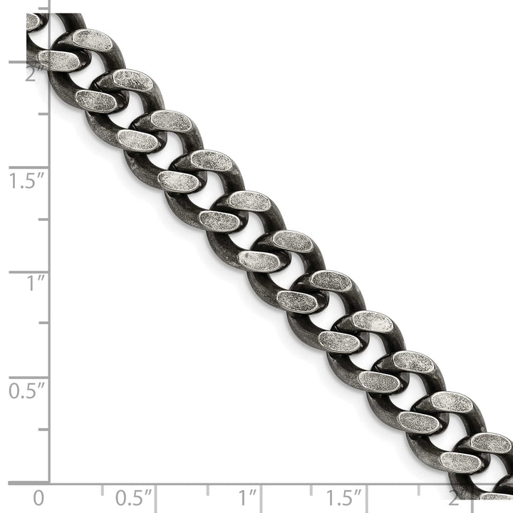 Chisel Stainless Steel Oxidized 9.25mm Curb Chain