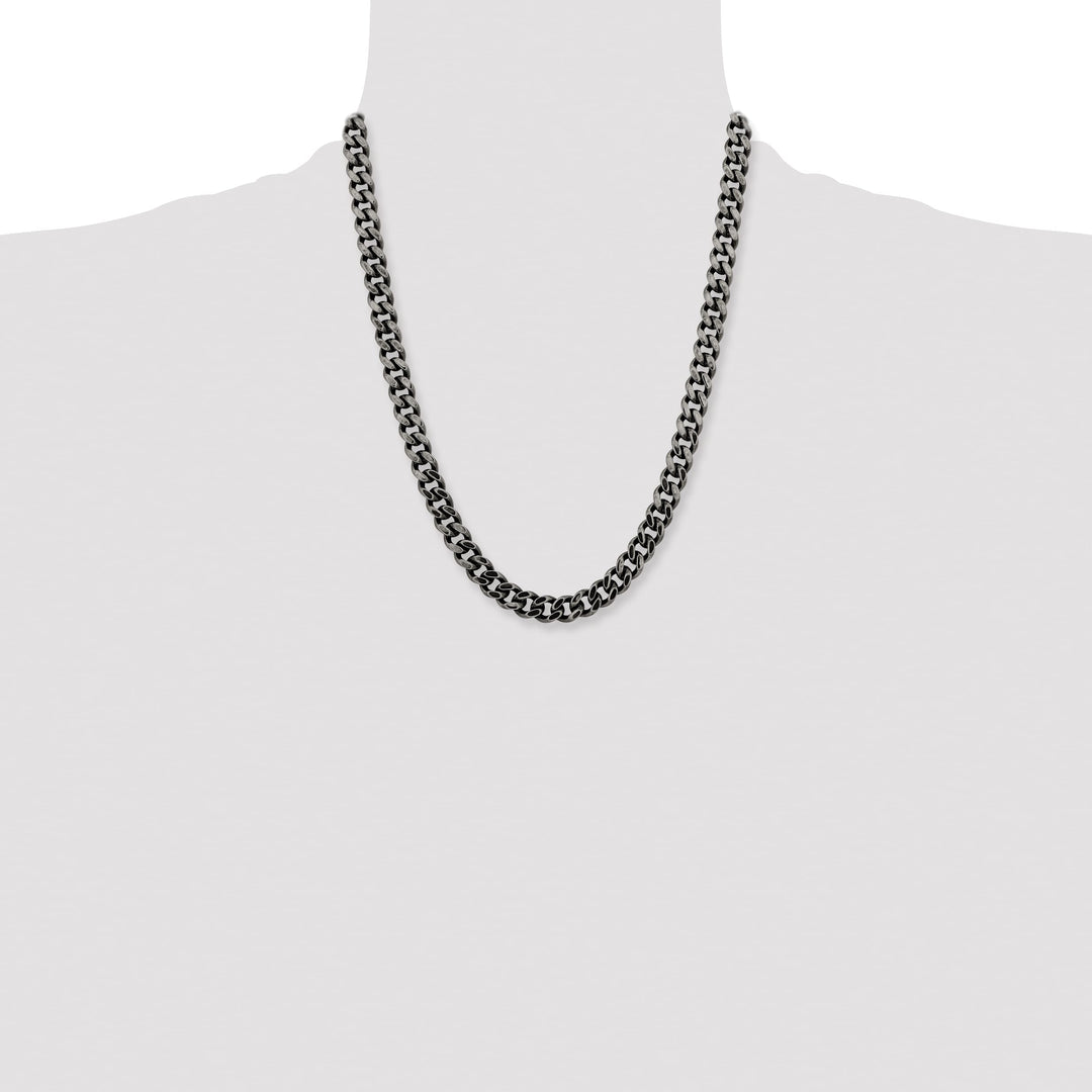 Chisel Stainless Steel Oxidized 9.25mm Curb Chain