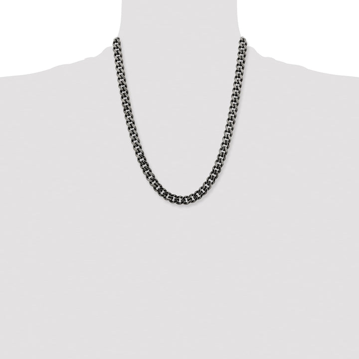 Chisel Stainless Steel Oxidized 9.25mm Curb Chain