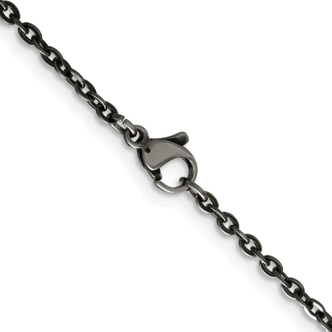 Chisel Stainless Steel Oxidized Cable Chain