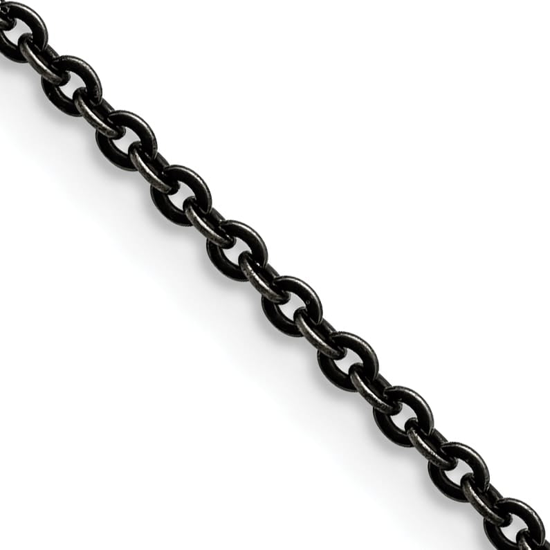 Chisel Stainless Steel Oxidized Cable Chain