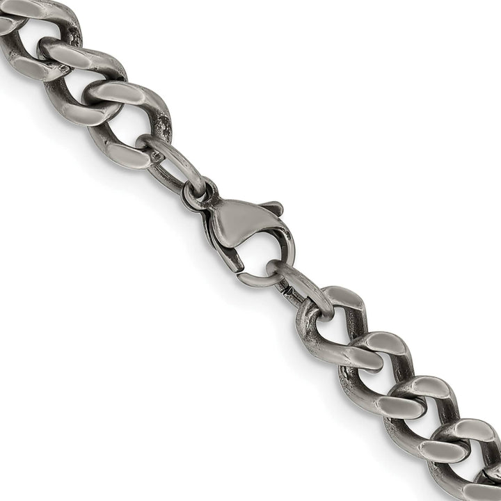 Chisel Stainless Steel Oxidized7.5mm Curb Chain
