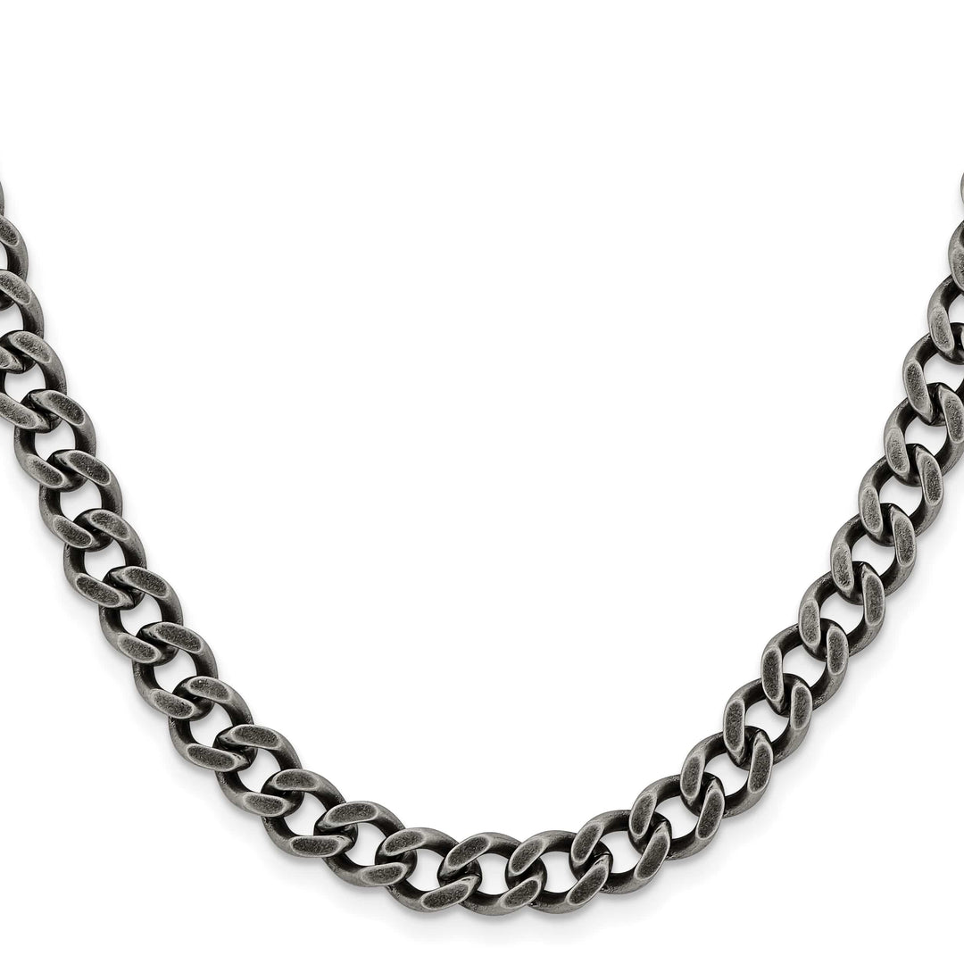 Chisel Stainless Steel Oxidized7.5mm Curb Chain
