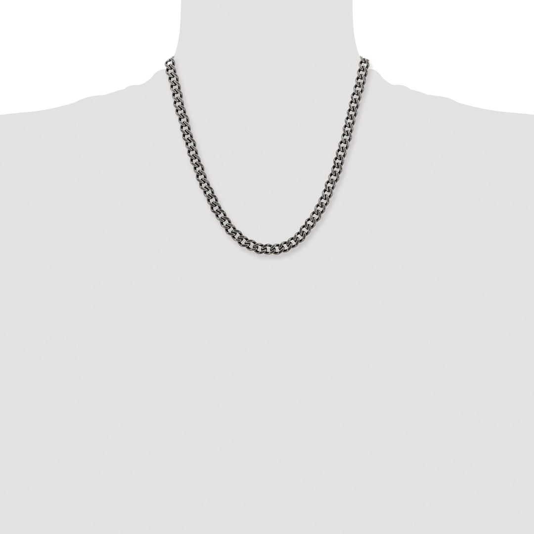 Chisel Stainless Steel Oxidized7.5mm Curb Chain