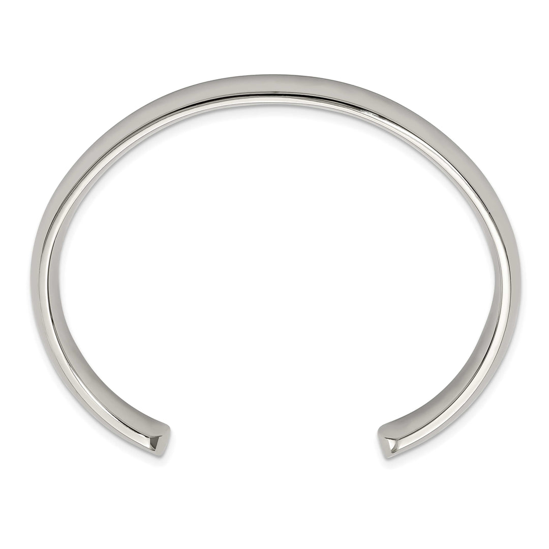 Chisel Stainless Steel Polished 10mm Cuff Bangle
