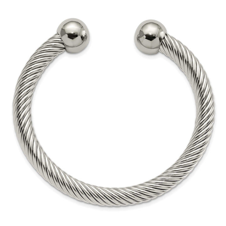 Chisel Stainless Steel Polished 7.3mm Cuff Bangle