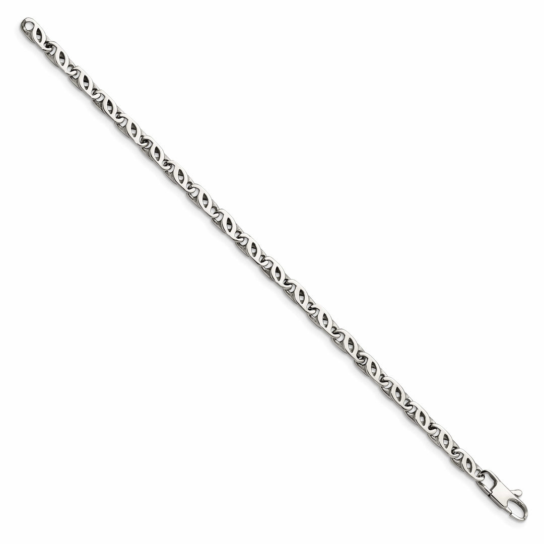 Chisel Stainless Steel Polished 7.5 inch Fancy Link Bracelet