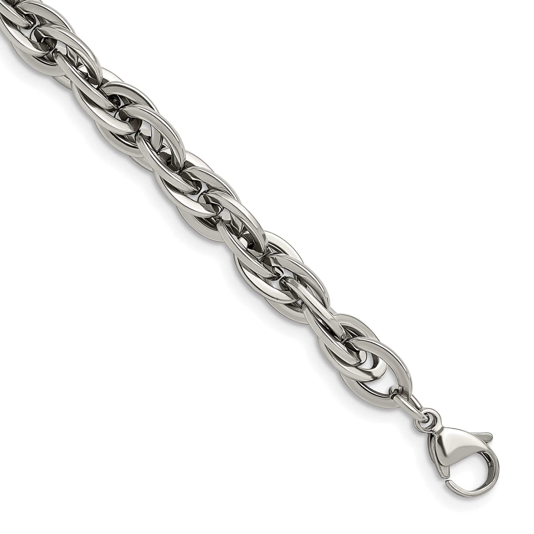 Chisel Stainless Steel Polished 8.25 inch Oval Links Bracelet
