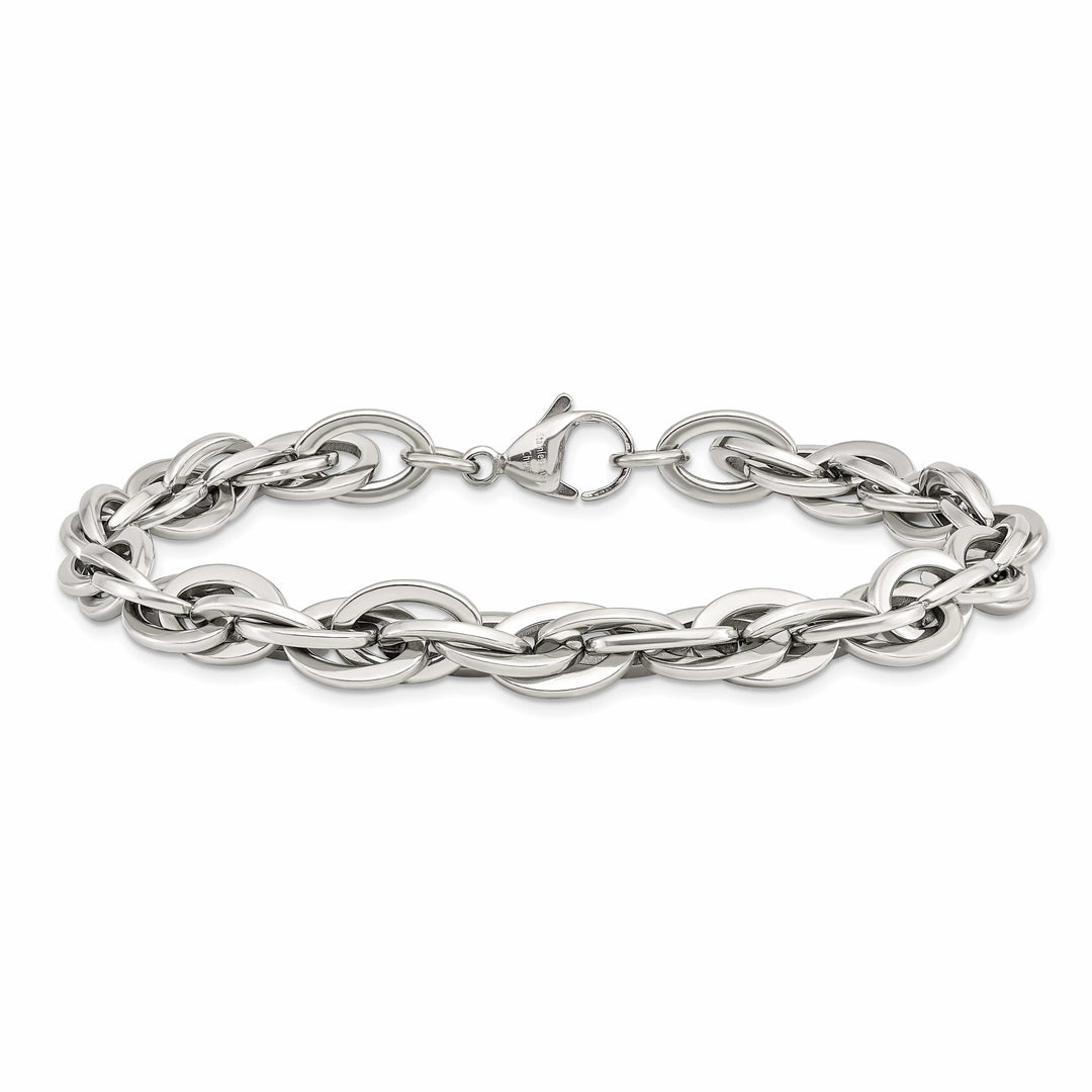 Chisel Stainless Steel Polished 8.25 inch Oval Links Bracelet