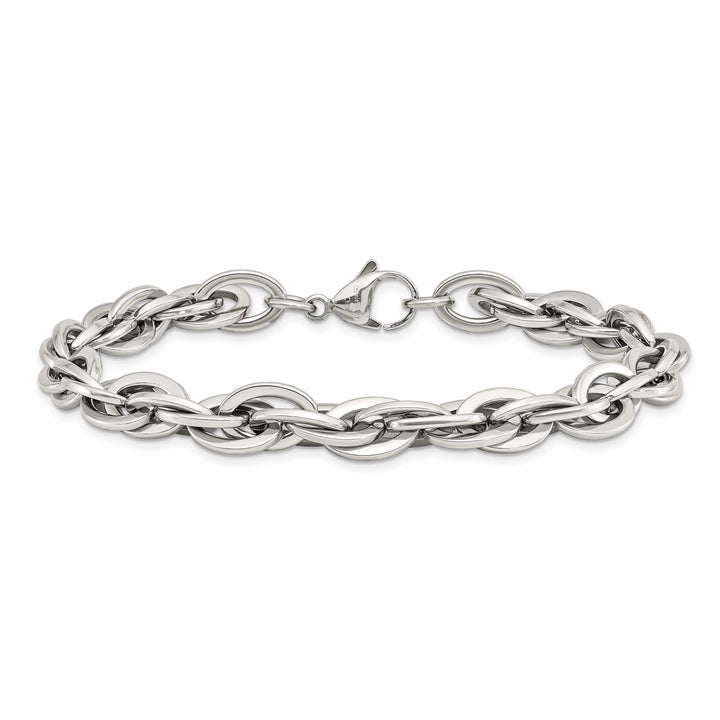 Chisel Stainless Steel Polished 8.25 inch Oval Links Bracelet