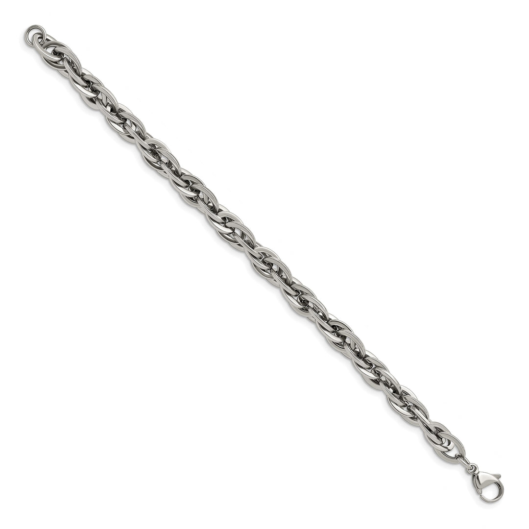Chisel Stainless Steel Polished 8.25 inch Oval Links Bracelet