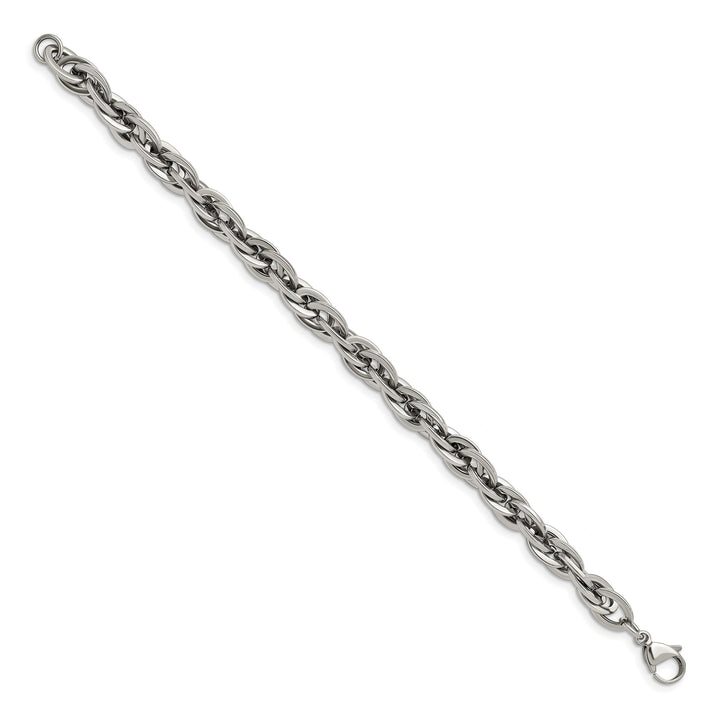 Chisel Stainless Steel Polished 8.25 inch Oval Links Bracelet