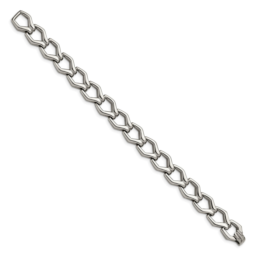 Chisel Stainless Steel Polished 8.5 inch Fancy Open Link Bracelet