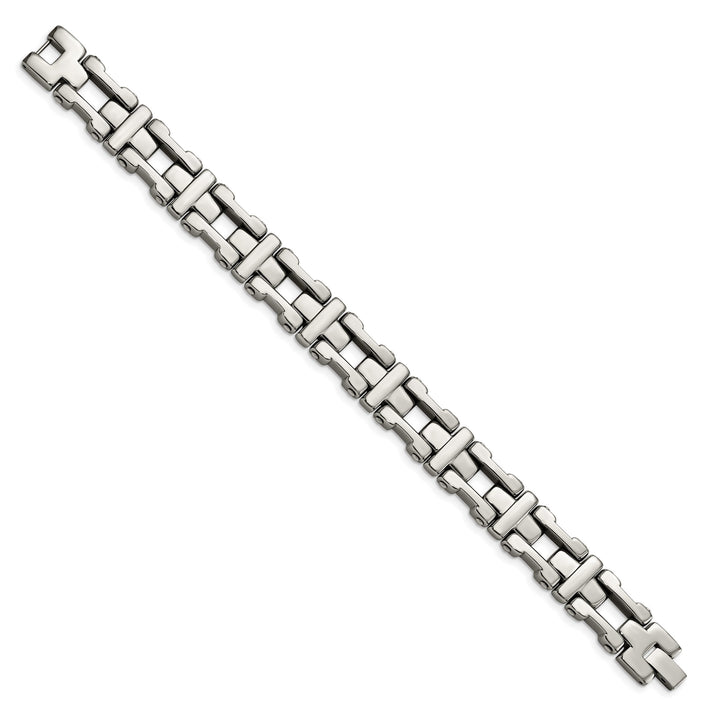 Chisel Stainless Steel Polished 8.5 inch Open Corss Link Bracelet