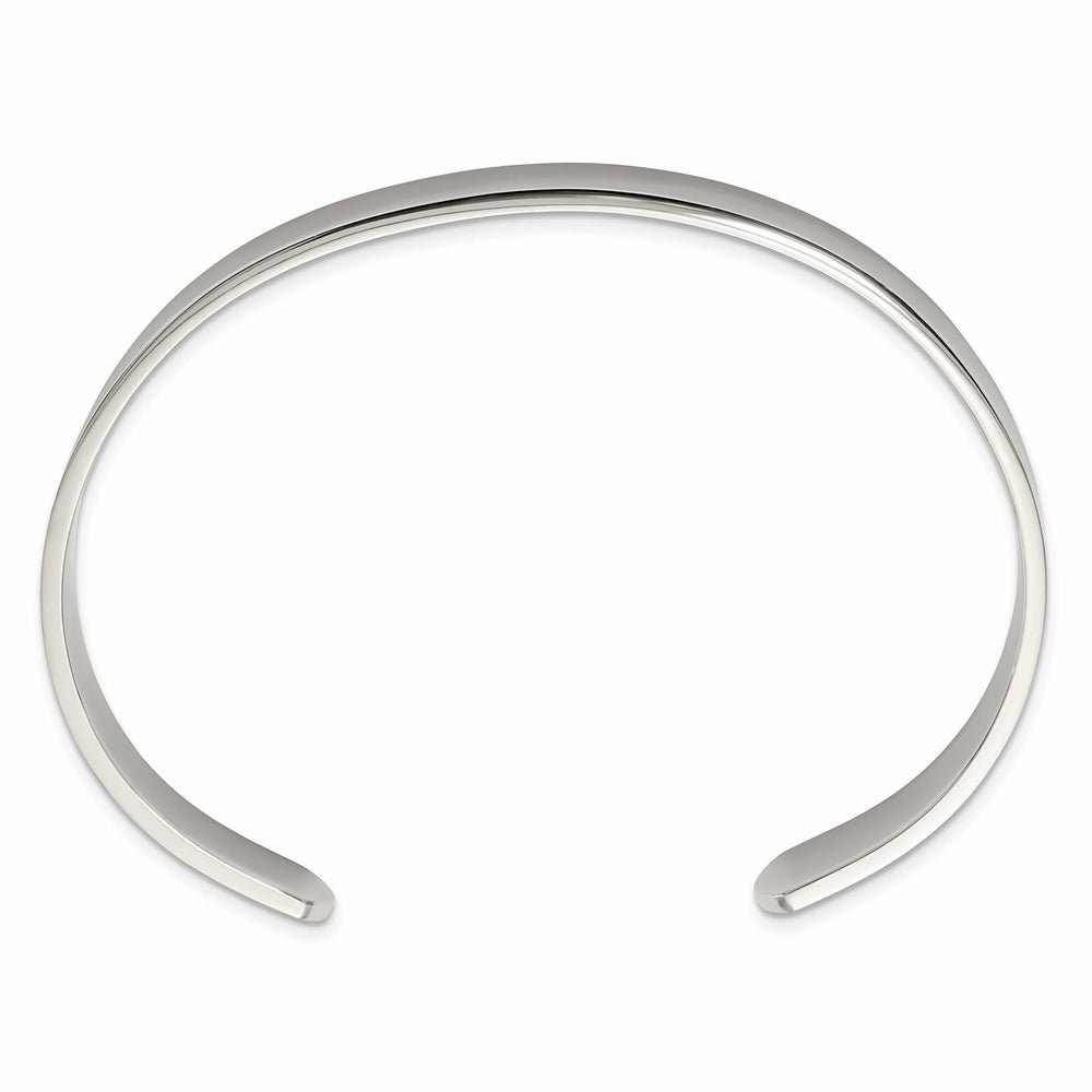 Chisel Stainless Steel Polished 9mm Cuff Bangle - 22.87g