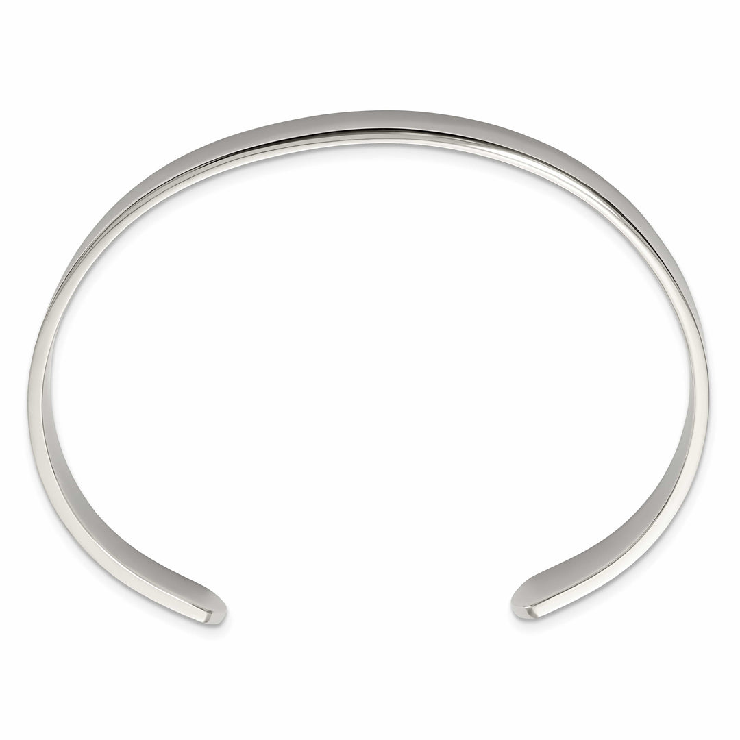 Chisel Stainless Steel Polished 9mm Cuff Bangle - 22.87g