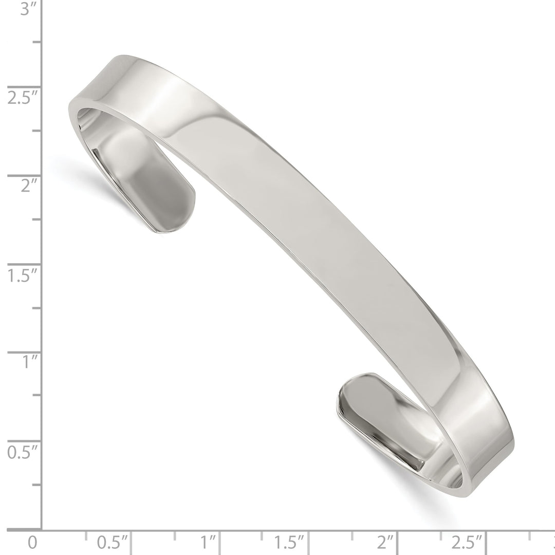 Chisel Stainless Steel Polished 9mm Cuff Bangle - 22.87g