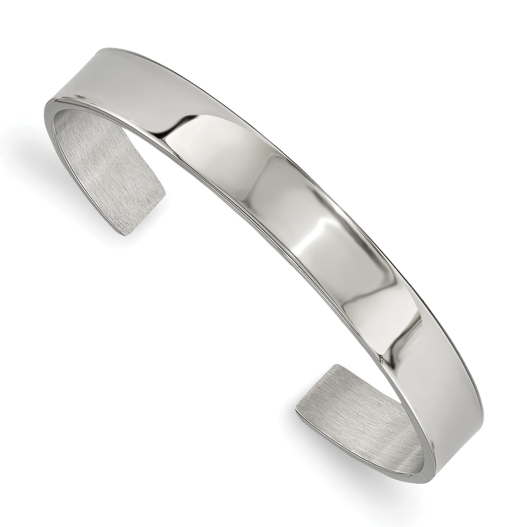 Chisel Stainless Steel Polished 9mm Cuff Bangle - 6.5 in