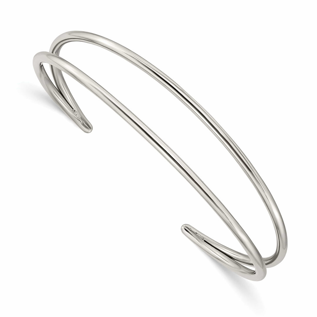 Chisel Stainless Steel Polished Cuff Bangle - 7 in