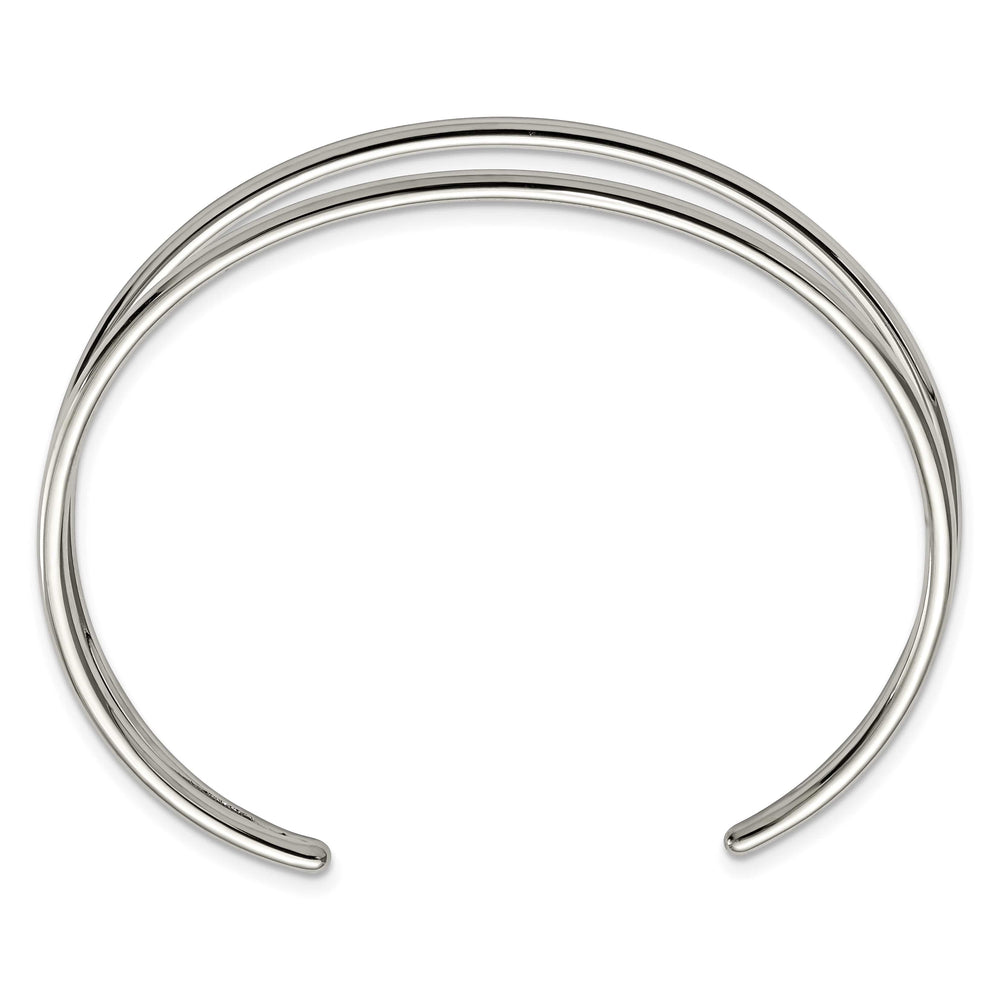 Chisel Stainless Steel Polished Cuff Bangle - 7 in