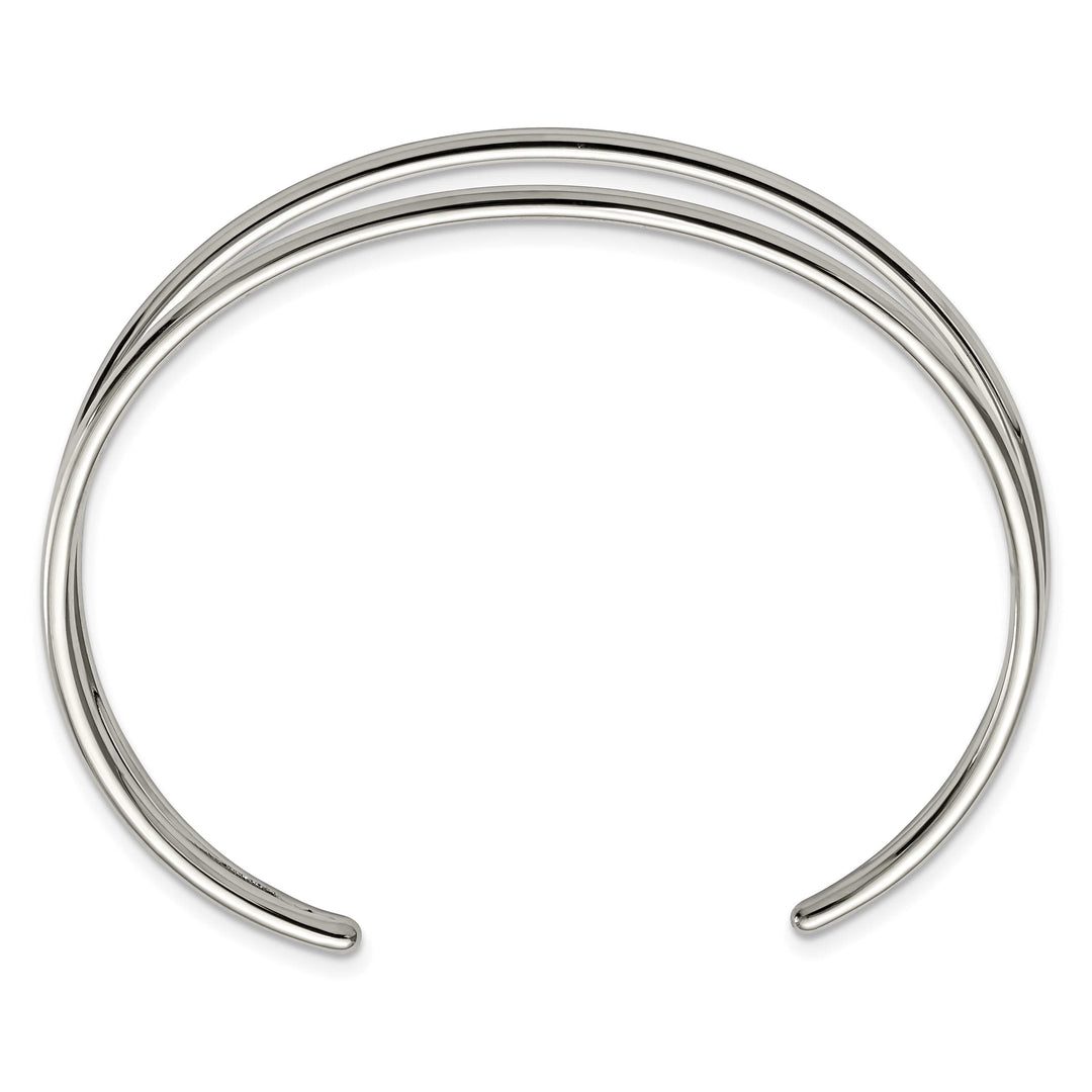 Chisel Stainless Steel Polished Cuff Bangle - 7 in