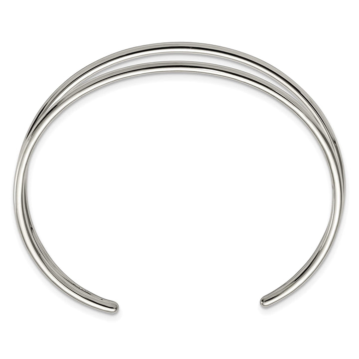 Chisel Stainless Steel Polished Cuff Bangle - 7 in