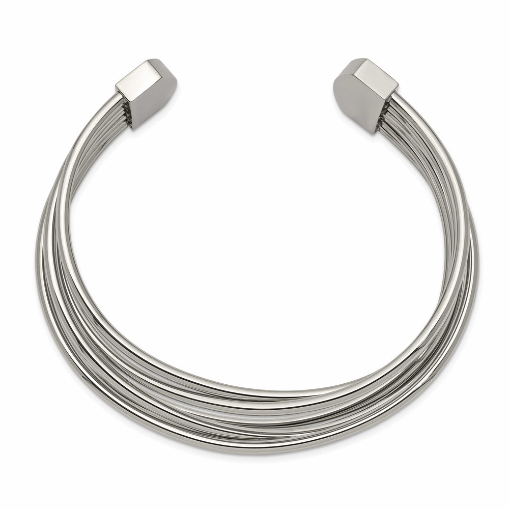 Chisel Stainless Steel Polished Twisted 18mm Cuff Bangle