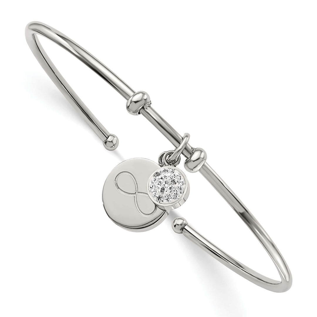 Chisel Stainless Steel Preciosa Crystal and Infinity Dangles Flexible