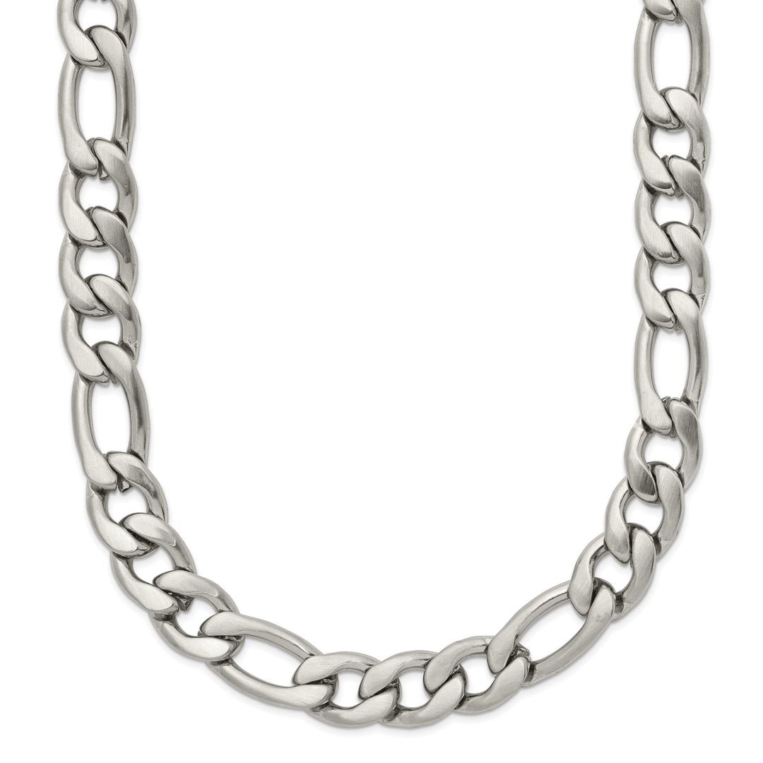 Chisel Stainless Steel Satin 7mm Figaro Chain 18 Inch