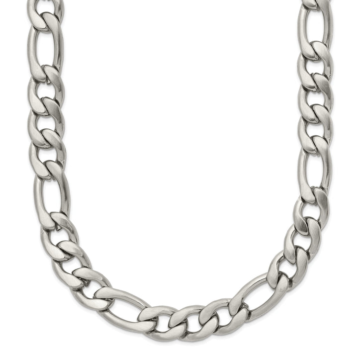 Chisel Stainless Steel Satin 7mm Figaro Chain 18 Inch