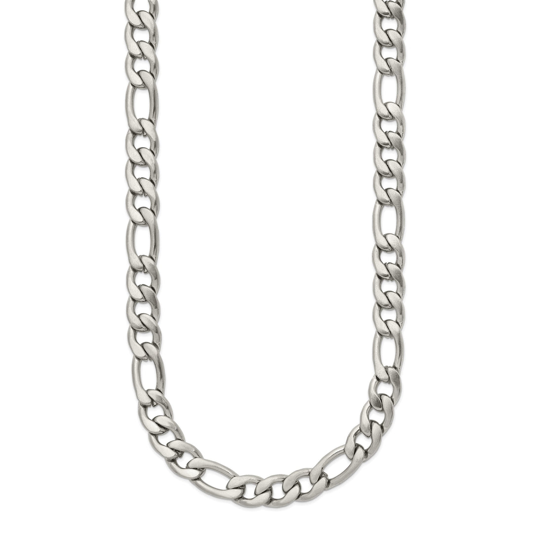 Chisel Stainless Steel Satin 7mm Figaro Chain 18 Inch