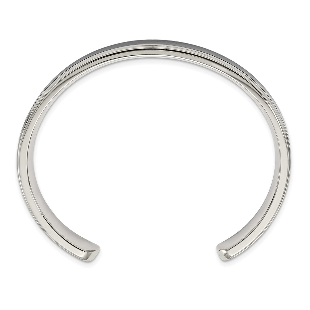 Chisel Stainless Steel with Black Carbon Fiber Inlay Cuff Bangle