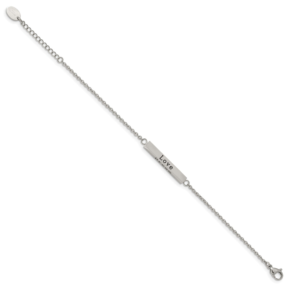 Chisel Stainless Steel with CZ LOVE Dream Laugh Enjoy the little