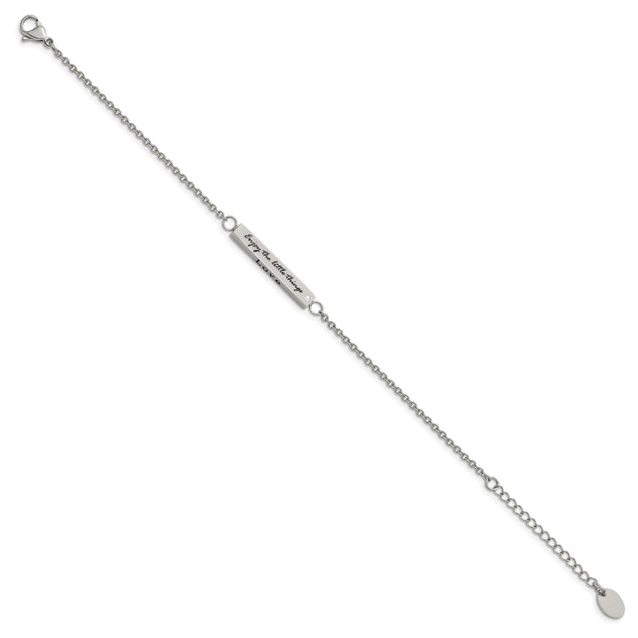 Chisel Stainless Steel with CZ LOVE Dream Laugh Enjoy the little