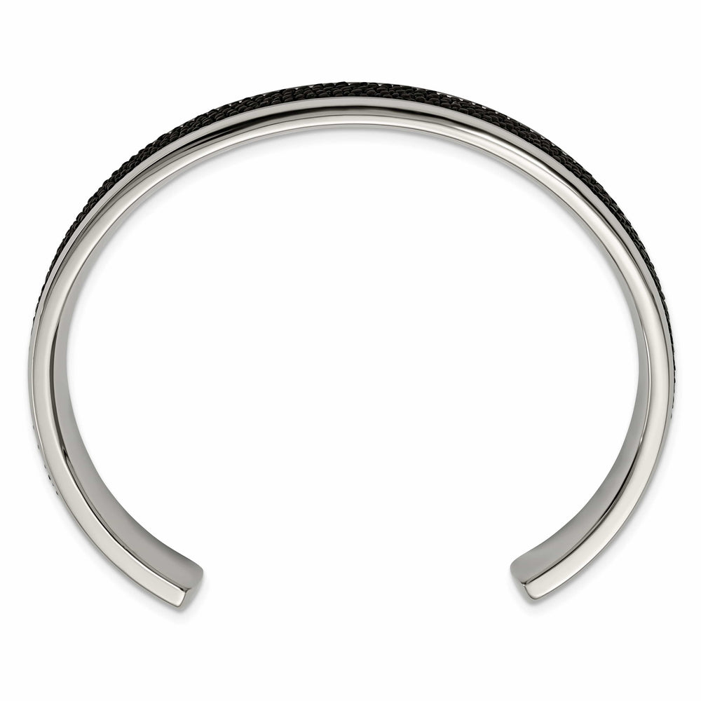 Chisel Stainless Steel with Genuine Stingray Inlay Cuff Bangle