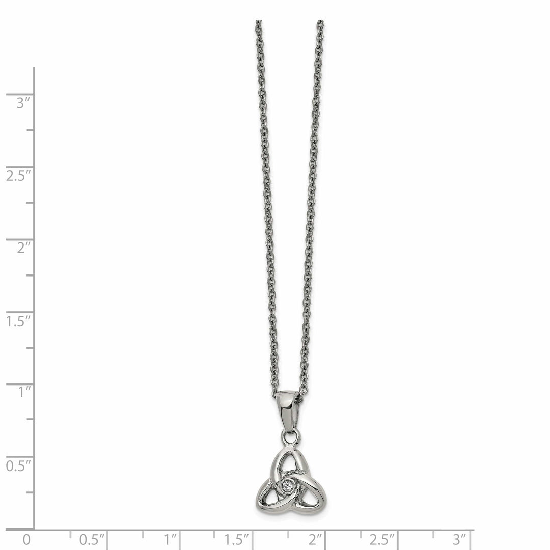 Chisel Stainless Steel with Preciosa Crystal Trinity Knot Pendant on