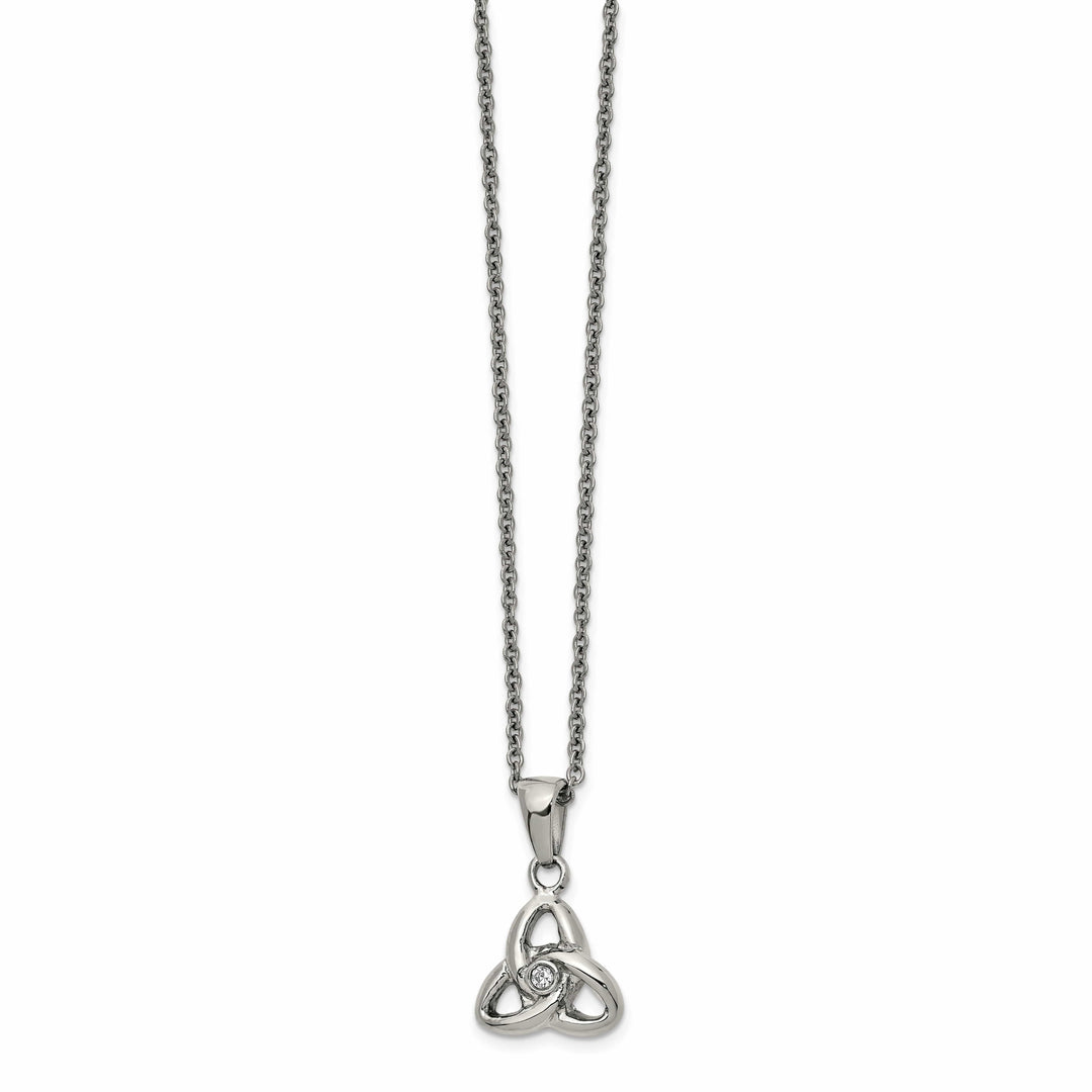 Chisel Stainless Steel with Preciosa Crystal Trinity Knot Pendant on