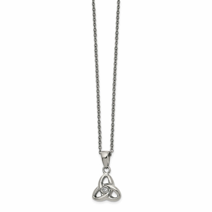 Chisel Stainless Steel with Preciosa Crystal Trinity Knot Pendant on