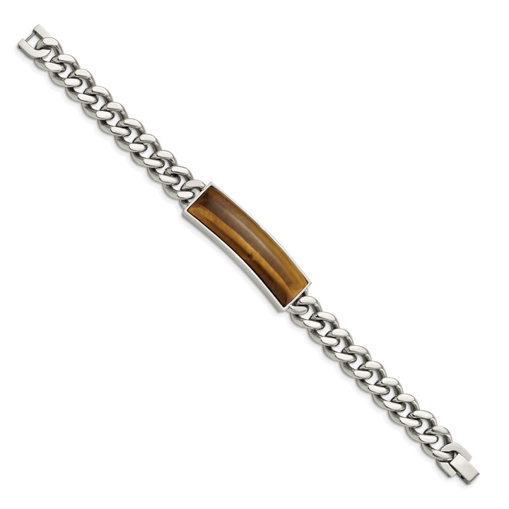 Chisel Stainless Steel with Tiger's Eye Inlay 8.25" ID Bracelet