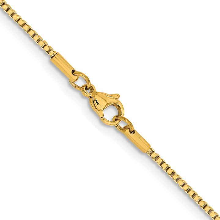 Chisel Stainless Steel Yellow Finish Finish 1.5mm Box Chain