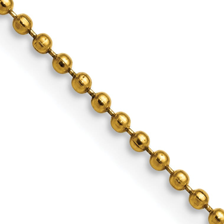 Chisel Stainless Steel Yellow Finish Finish 2mm Ball Chain
