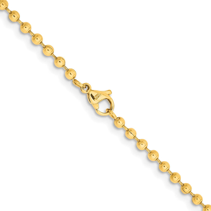 Chisel Stainless Steel Yellow Finish Finish 3mm Ball Chain