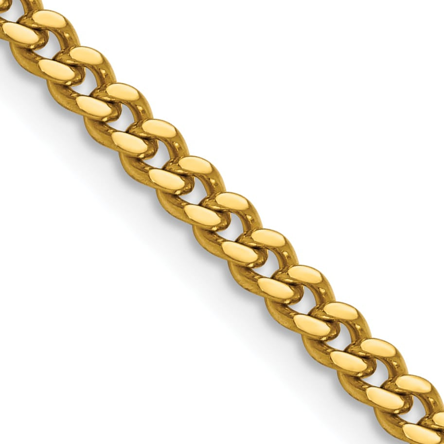 Chisel Stainless Steel Yellow Finish Finish 4mm Curb Chain