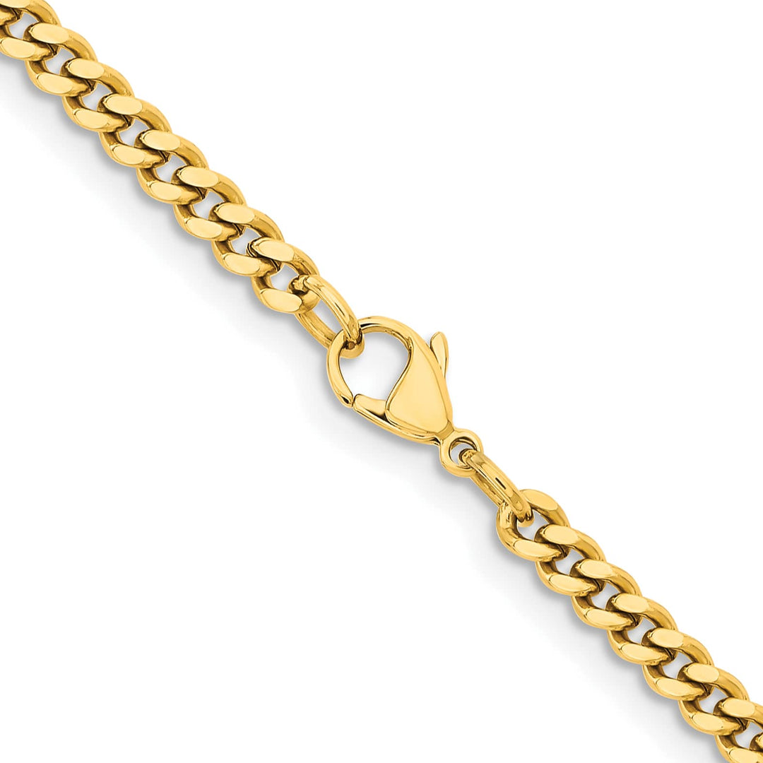 Chisel Stainless Steel Yellow Finish Finish 4mm Curb Chain