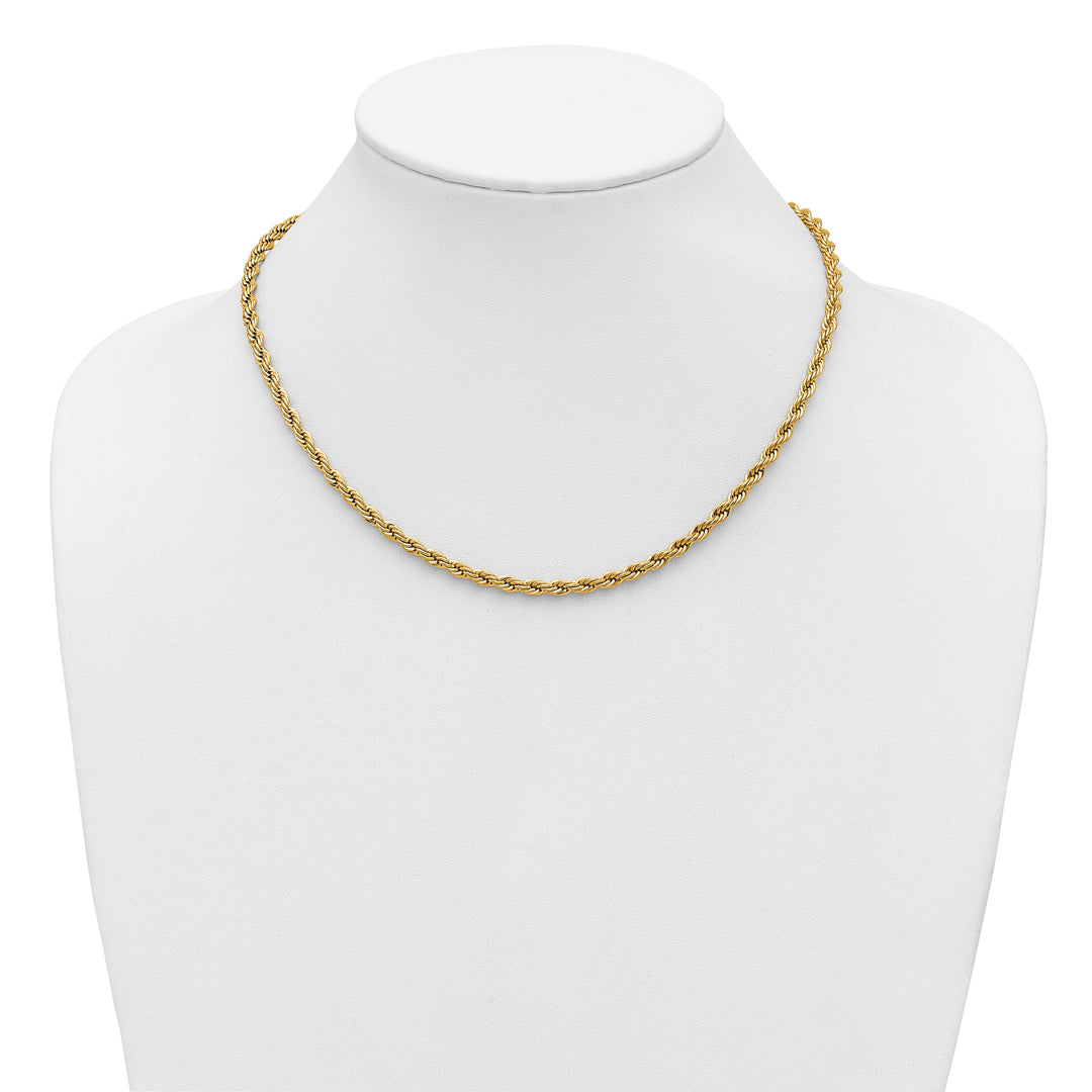 Chisel Stainless Steel Yellow Finish Finish 4mm Rope Chain