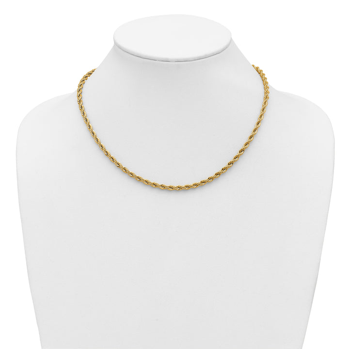 Chisel Stainless Steel Yellow Finish Finish 4mm Rope Chain
