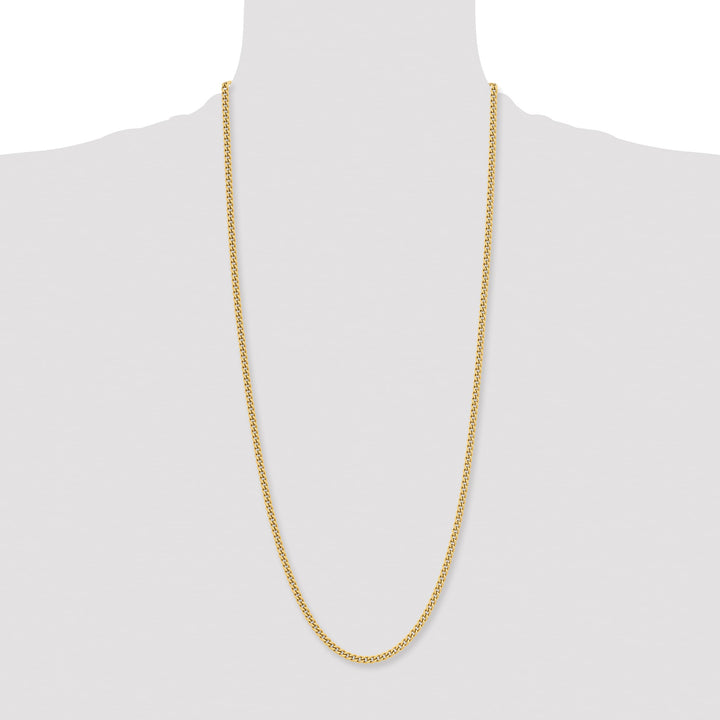Chisel Stainless Steel Yellow Finish Finish 4mm Round Curb Chain